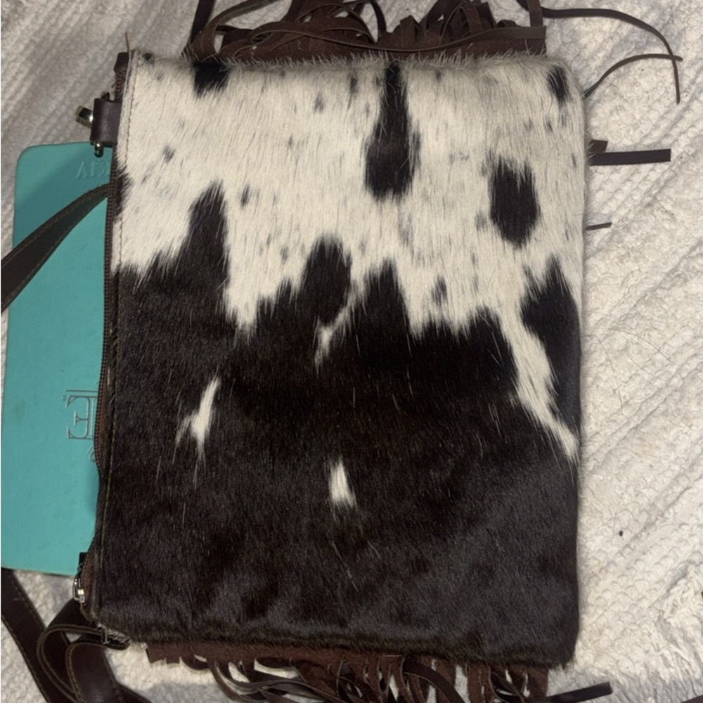 Black and White Cowhide Crossbody Bag